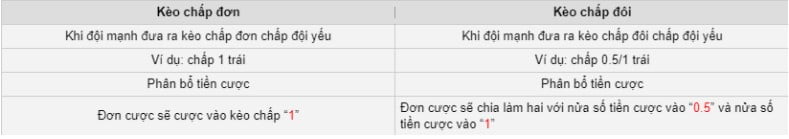 Tỷ lệ cá cược bóng đá và cách chơi Kèo Chấp