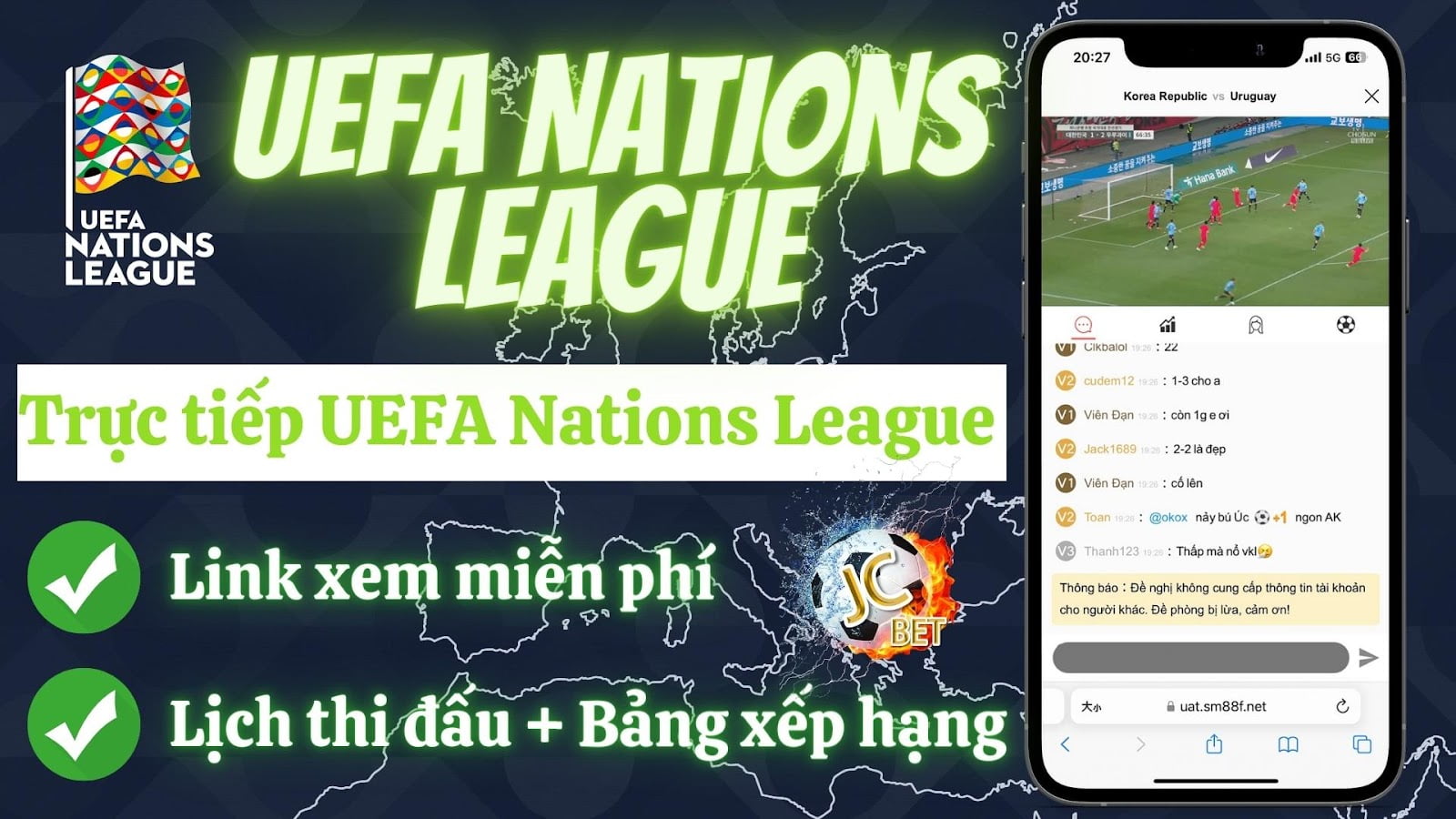 Trực tiếp bóng đá UEFA Nations League